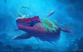 Sea Monster Cool Background Wallpaper 112675