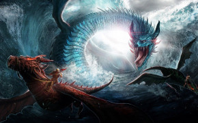 Dragon Battle Dark HD Desktop Wallpaper 110822