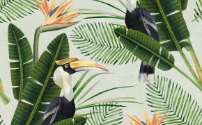 Bird of Paradise Botanical Painting Background Wallpapers 117641