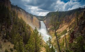 Yellowstone Falls Nature HD Background Wallpaper 119636