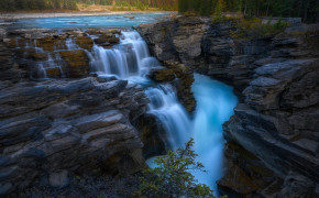 Athabasca Falls Waterfall HD Desktop Wallpaper 117316
