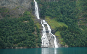 Seven Sisters Waterfall Norway Western Norwa Background Wallpaper 118413