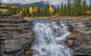 Athabasca Falls Jasper National Park Background Wallpaper 117304