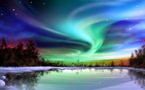 Aurora Borealis Canadian Forest Wallpaper 117343