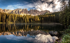 Lake Karersee Bolzano Italy HD Desktop Wallpaper 115292
