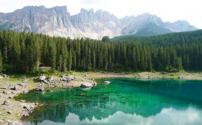 Lake Karersee Bolzano Italy Desktop Wallpaper 115291