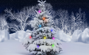 Snow Christmas Tree Vector Wallpaper 11703