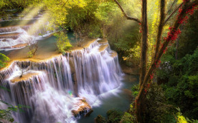 Huai Mae Kamin Waterfall Kanchanaburi Province HD Background Wallpaper 114343