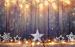Merry Christmas Stars Decorations In Wall Wallpaper 11660