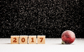 Happy New Year 2017 Red Ball Wallpaper 11972