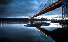 George Washington Bridge Hudson River Background Wallpapers 120483