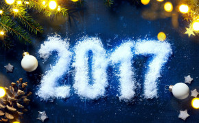 Happy New Year 2017 Written In Snow Wallpaper 11973