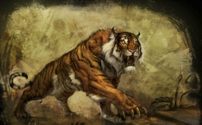 Tiger Art HD Background Wallpaper 20520