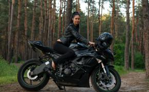 Girl on Motorcycle Wallpaper 21854