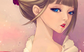 Blue Eyes Anime Girl Wallpaper HD 21509