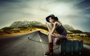 Alone Girl on Road HD Wallpapers 21335
