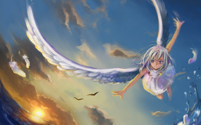 Happy Anime Girl Background Wallpaper 21929