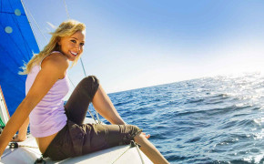 Girl on Boat Background Wallpaper 21838