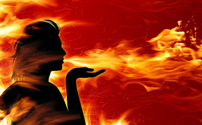 Fire Girl Desktop Wallpaper 21757