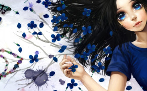 Blue Eyes Anime Girl High Definition Wallpaper 21507