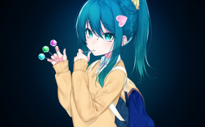 Blue Hairs Anime Girl Desktop Wallpaper 21514