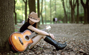 Guitar Girl Background Wallpapers 21916