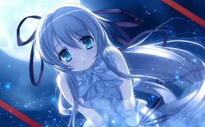 Blue Hairs Anime Girl Widescreen Wallpapers 21520