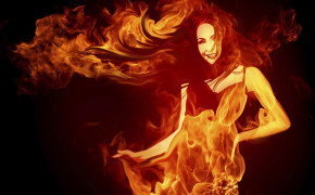 Fire Girl Background Wallpaper 21755