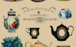 Vintage Tea Cup Desktop Wallpaper 24079