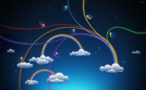 Rainbow Cloud Vector High Definition Wallpaper 25052