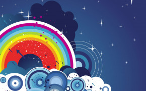 Rainbow Cloud Vector Background Wallpaper 25048