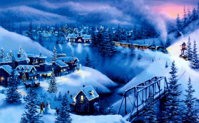 Christmas Scenery Background Wallpaper 26153