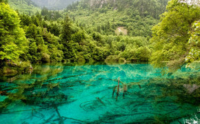 Crystalline Turquoise Lake Jiuzhaigou National Park China Desktop Wallpaper 27181