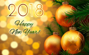 Christmas Ball And Happy New Year 2018 Wallpaper 27518