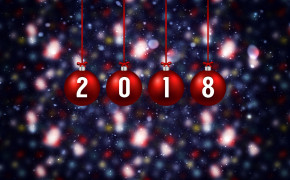 Hanging Red Balls Happy New Year 2018 Wallpaper 27540