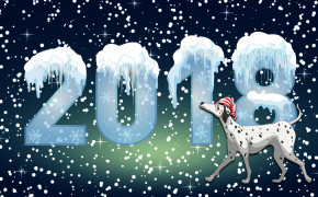 Dalmatian Dog Snow Letter 2018 Happy New Year Wallpaper 27531