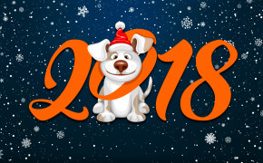 Cute Dog 2018 Happy New Year Wallpaper 27527