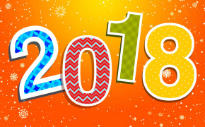 Cartoon Style Letter 2018 Happy New Year Wallpaper 27511