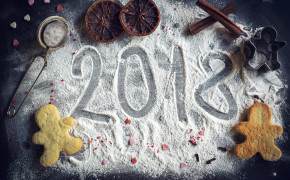 Wheat Flour Letters 2018 Happy New Year Wallpaper 27602