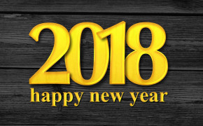 Yellow Wooden Letter 2018 Happy New Year Wallpaper 27606