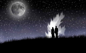 Couple See Night View Wallpaper