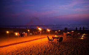 Calangute Beach Goa Night View Wallpaper