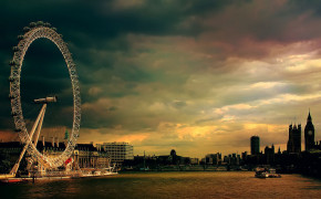 London Eye Evening View Wallpaper