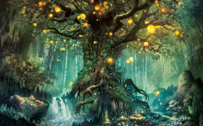 Roots Tree Glare Magic Forest Wallpaper 28315