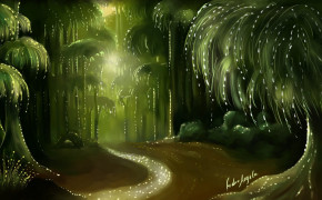 Tree Lights Magic Forest Wallpaper 28318