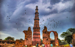 Qutub Minar New Delhi Clouds Wallpaper 28423