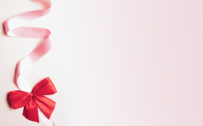 White And Red Ribbon Wallpaper 00313