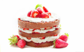 Strawberry Cake Desktop HD Wallpaper 35437