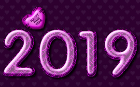 4K 2019 New Year Love Greeting Card Wallpaper 38446