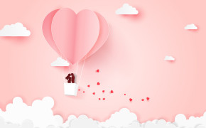 Lovers Hot Air Balloon Vector Wallpaper 43107